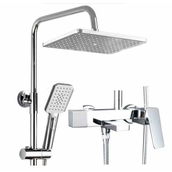 20272-NGN chrome and black shower set stock